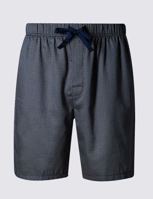 Supima&reg; Cotton Slim Fit Dogtooth Print Pyjama Shorts